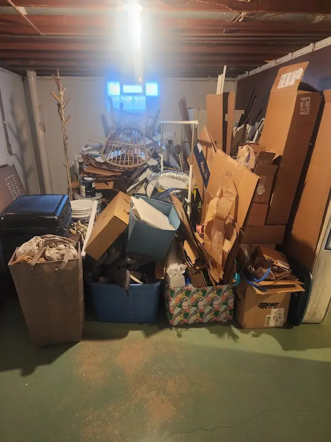 Roll-off dumpster container at job site for Roll Off Dumpster Rental in Peoria Heights